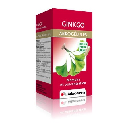 Arkogélules Ginkgo 45 gélules - Pour la Mémoire et la Concentration