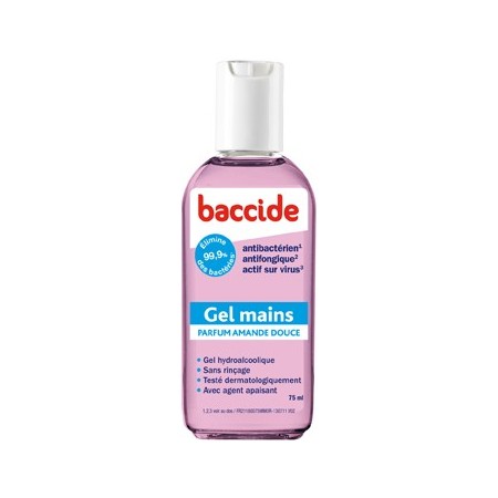 Baccide Gel Mains 75 ml - Parfum Amande Douce