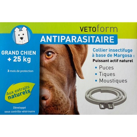 Vetoform Antiparasitaire Naturel - Collier pour Chiens de plus de 25 kg