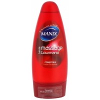 Manix Gel de Massage Gourmand 200 ml - Comestible Fraise Onctueuse
