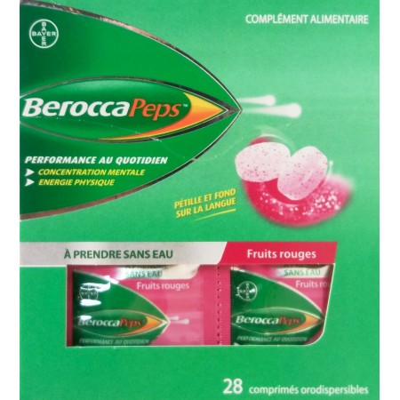 BeroccaPeps Fruits Rouges 28 Comprimés Orodispersibles - Performance au Quotidien