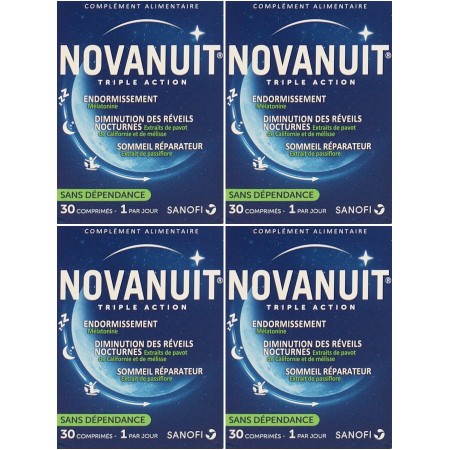 Novanuit Sommeil Triple Action Pack de 4 - Pour un Sommeil de Qualité