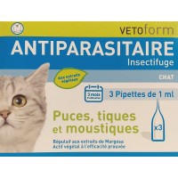 Vetoform Antiparasitaire Naturel - Pipettes pour Chats et Chatons