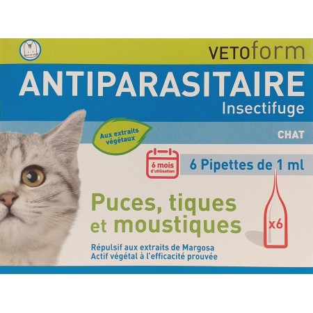 Vetoform Antiparasitaire Naturel - Pipettes pour Chats et Chatons