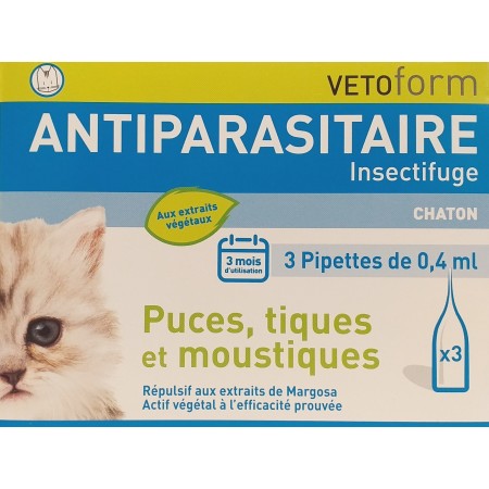 Vetoform Antiparasitaire Naturel - Pipettes pour Chats et Chatons