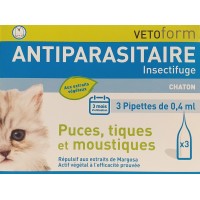 Vetoform Antiparasitaire Naturel - Pipettes pour Chatons