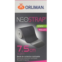 Orliman Bande de Contention Réutilisable NeoStrap - Genou Mollet 7,5 cm x 2 m