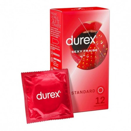 Durex - Sexy Fraise Standard - 12 Préservatifs